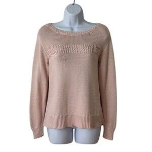 Elie Tahari Women's Pink Knit Pullover Sweater Size S Long Sleeve